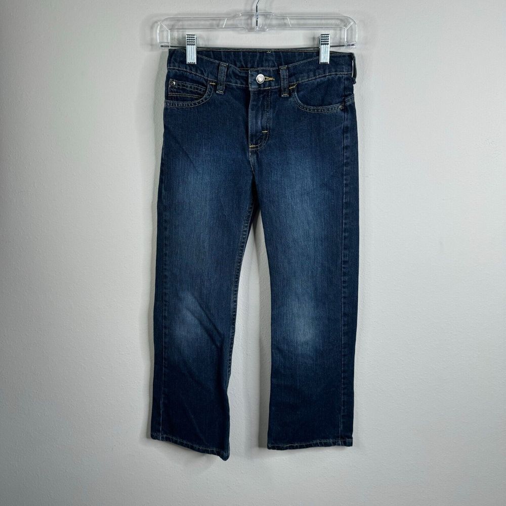 Wrangler Boys Jeans Size 10R Medium‎ Wash Riding Horses Cowboy Adjustable Waist